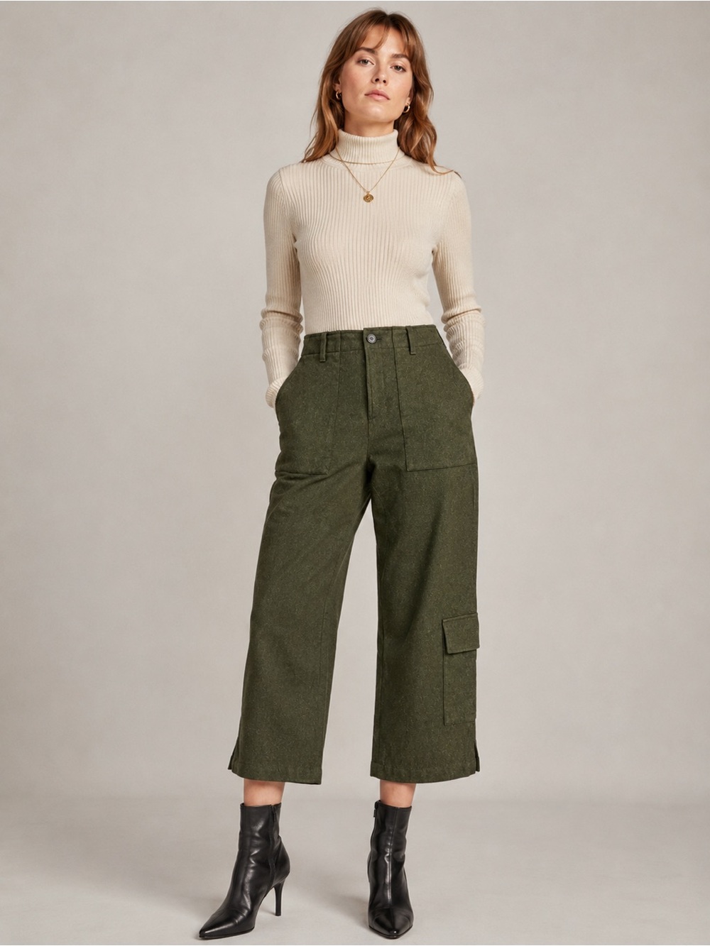 Bogner Cropped Army Green Wool Military‎ Pant Size 6T